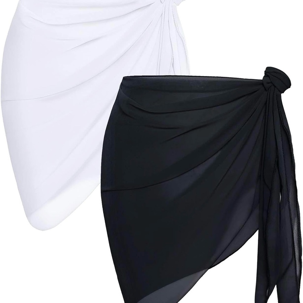 Black and White Sarong Wrap Coverup -NWOT